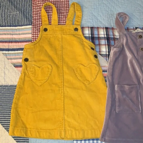 Baby girl overall style dresses - four total purple and yellow 2T - Picture 3 of 10